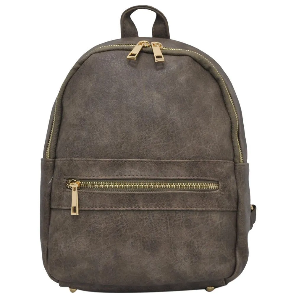 Taupe Gray NGIL Faux Leather Mini Backpack