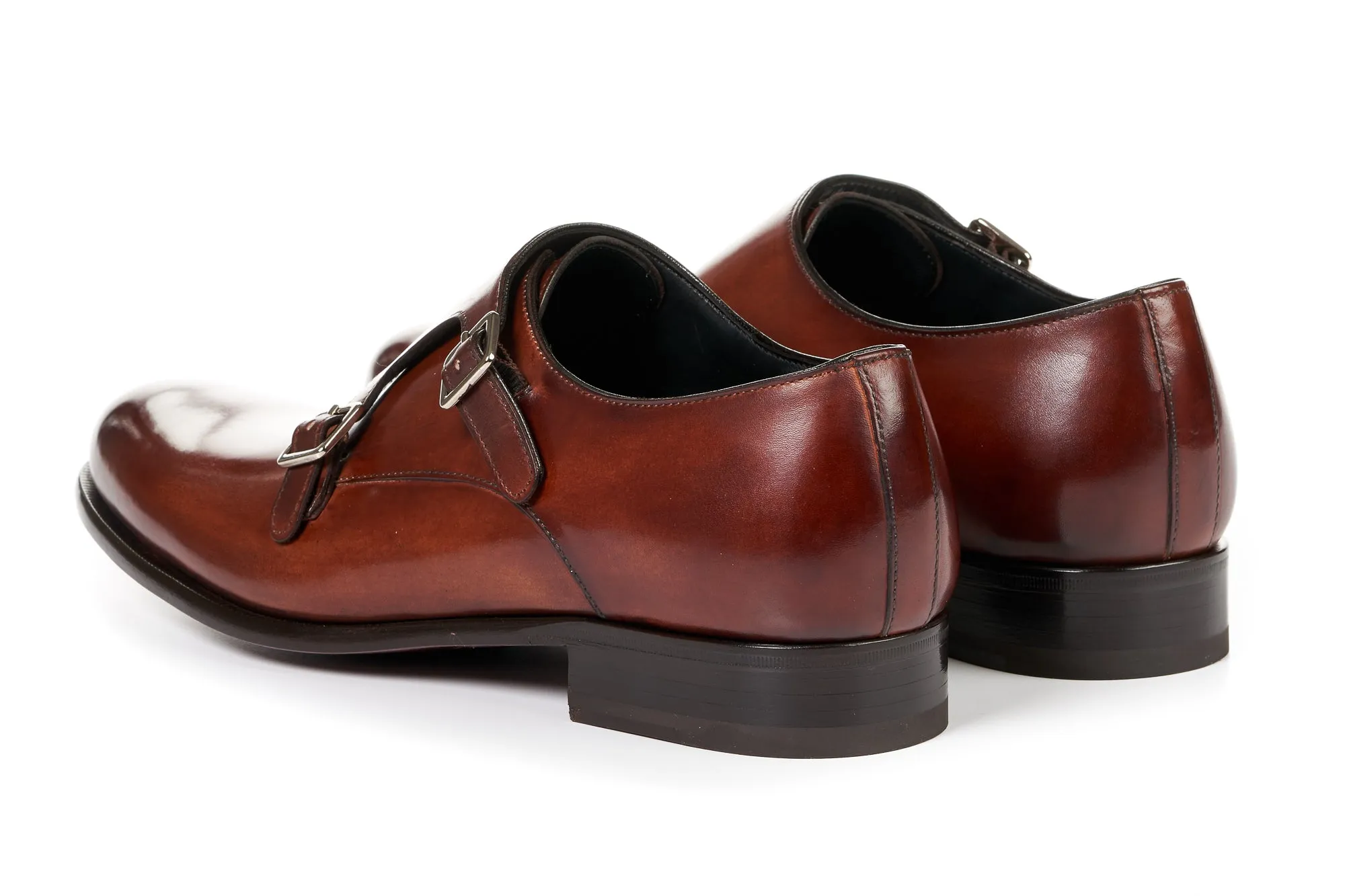 The Poitier Double Monk Strap - Havana Brown