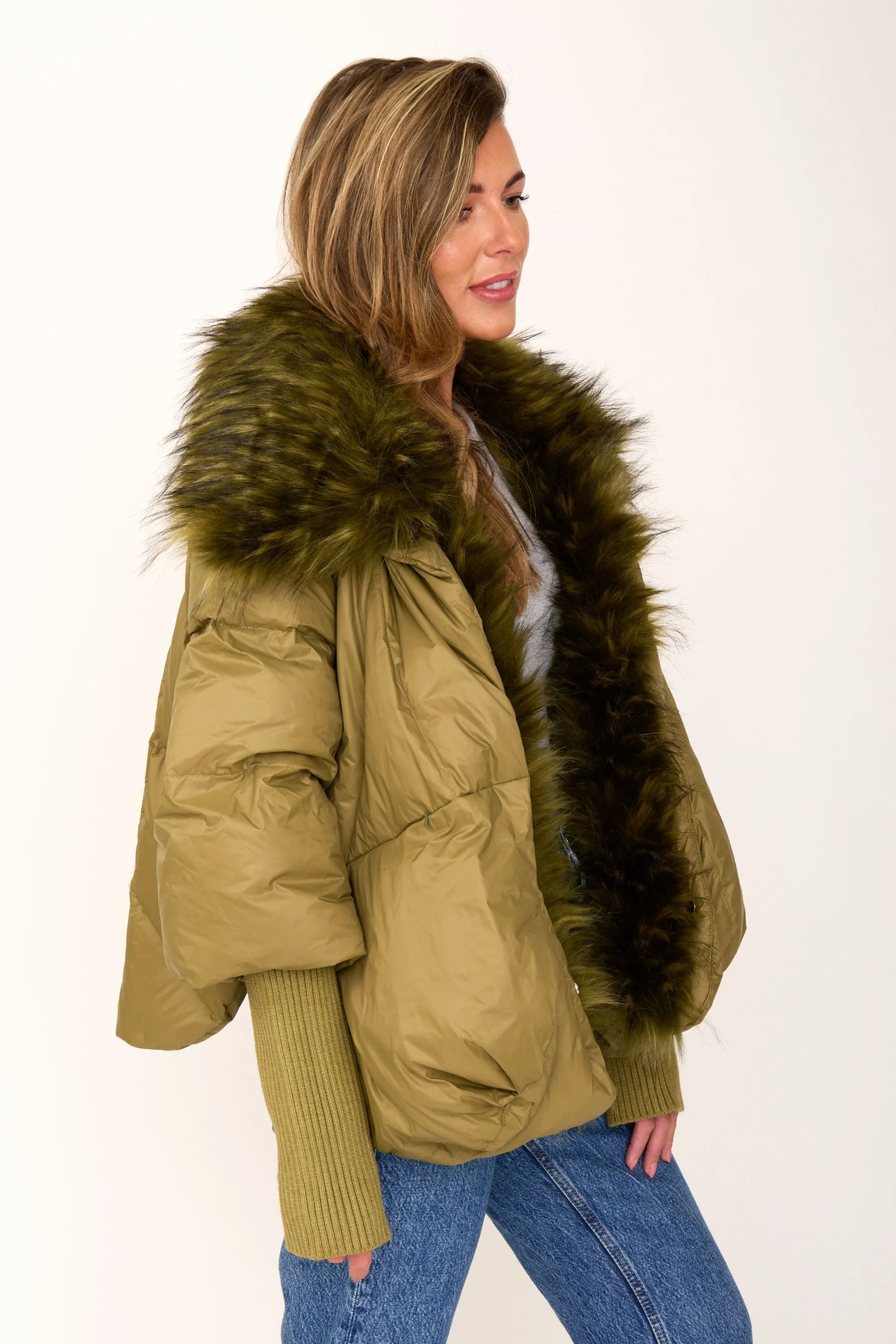 The Popski Goose Down Jacket with Faux Fur