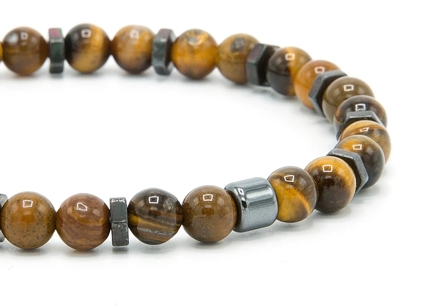 Tiger Eye Stone Elastic Bracelet 6mm Spiritual Insight Fathers Day Gift