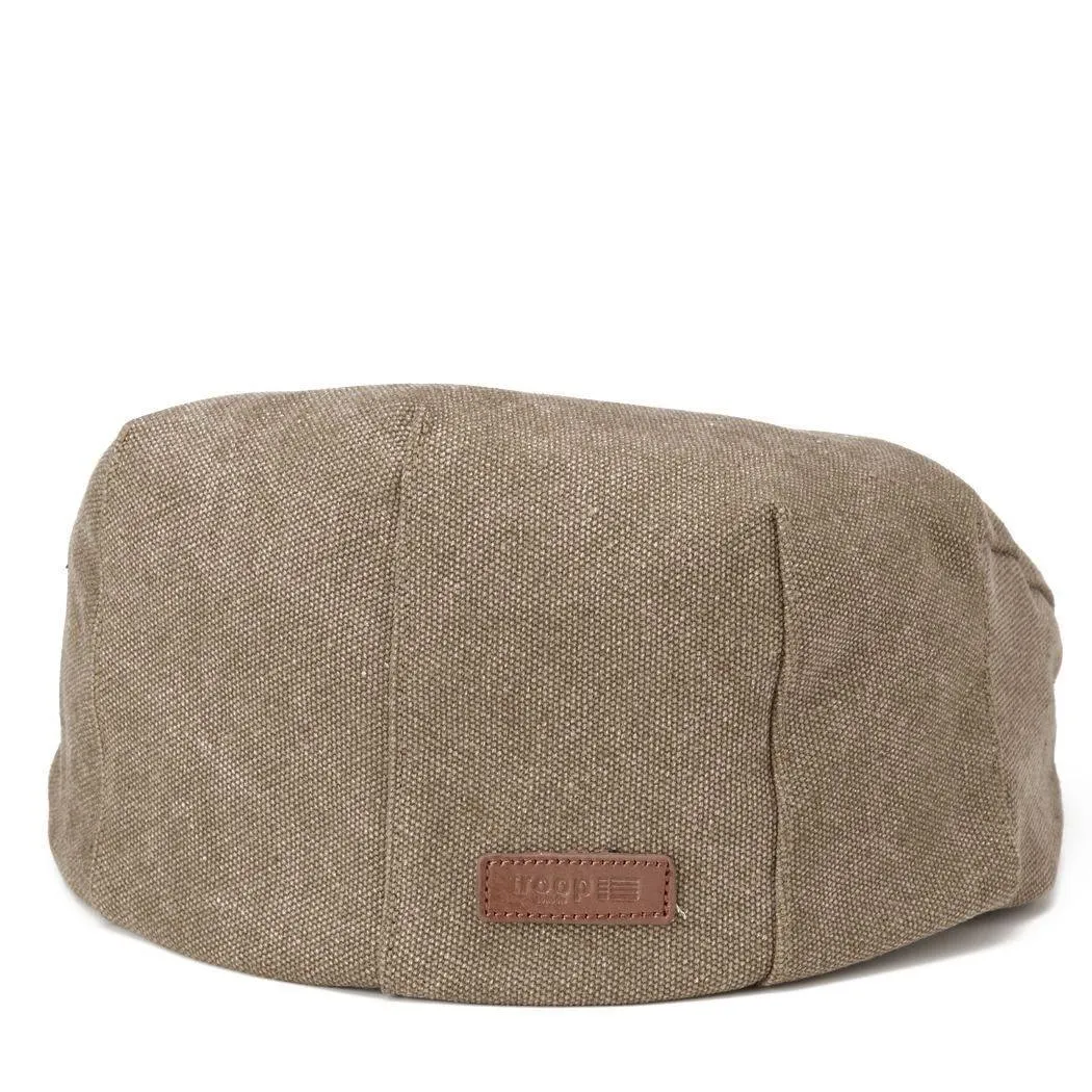 TRP0503 Troop London Accessories Canvas Old School Style Hat, Flat Cap, Shelby Newsboy Cap