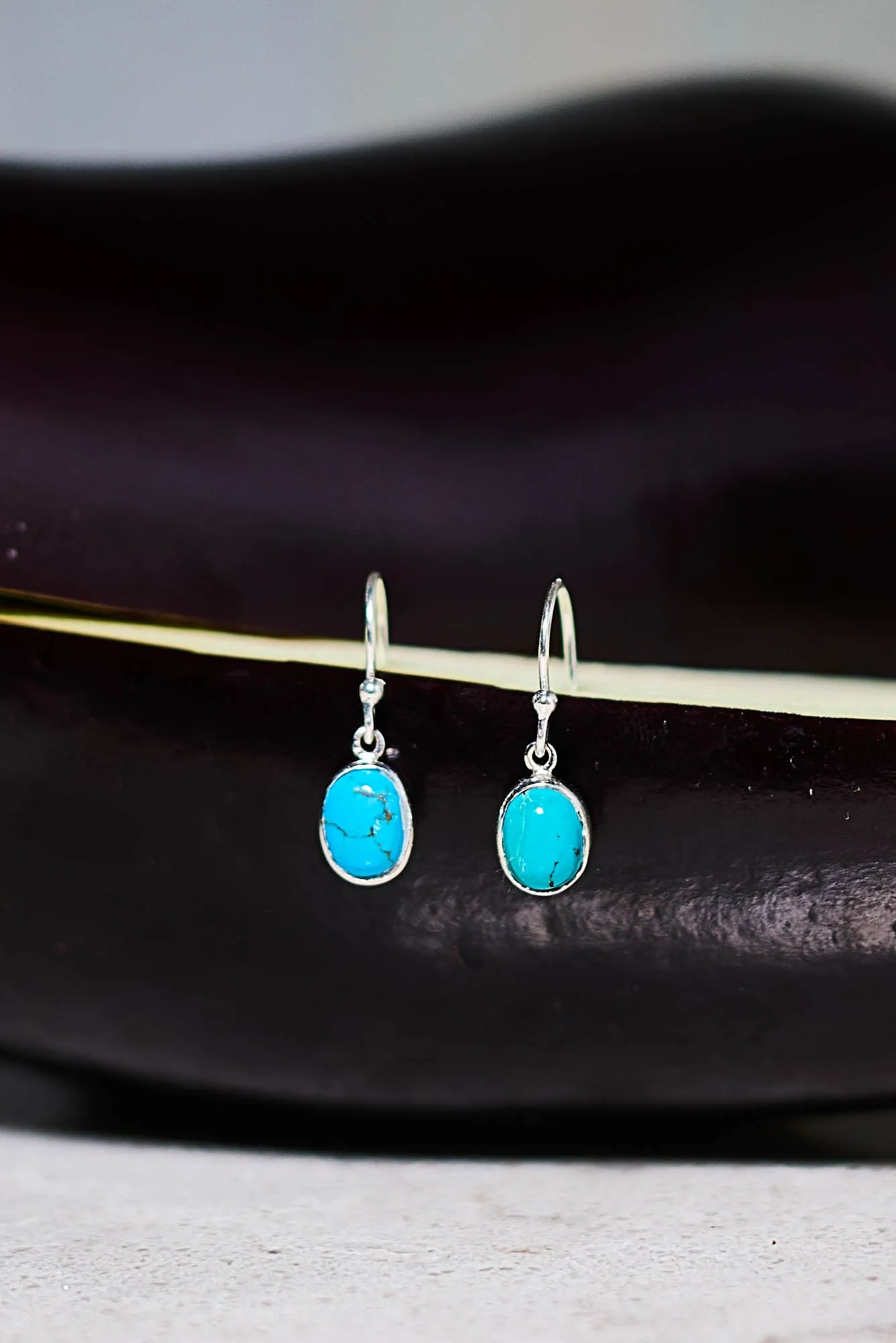 Turquoise Silver Drop Earrings