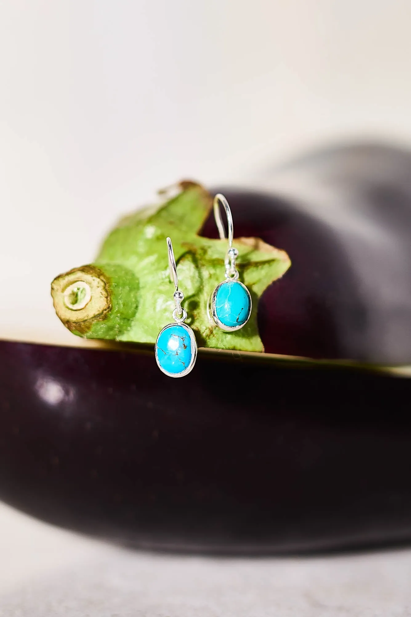 Turquoise Silver Drop Earrings