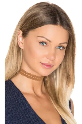 Vanessa Mooney Camel Suede Cut-Out Choker