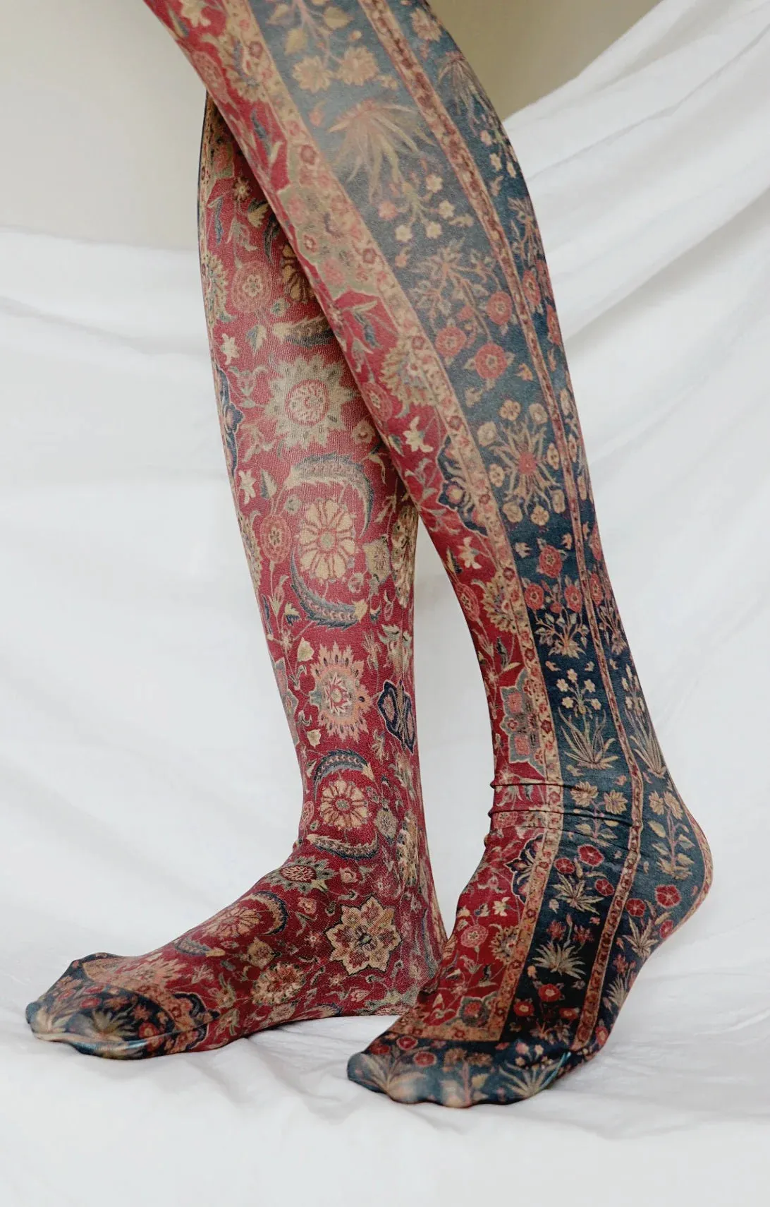 Vines and Blossom Printed Art Tights