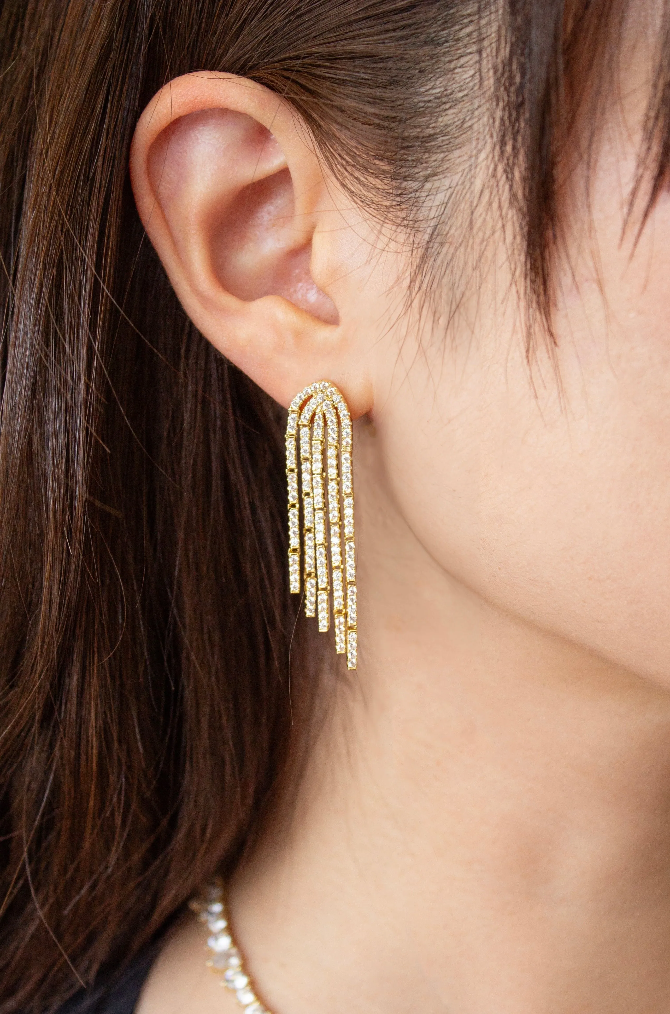 Waterfall Statement Crystal Earrings